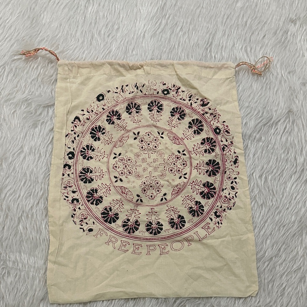 Free People Cream and Black Boho Cosmetic Bag